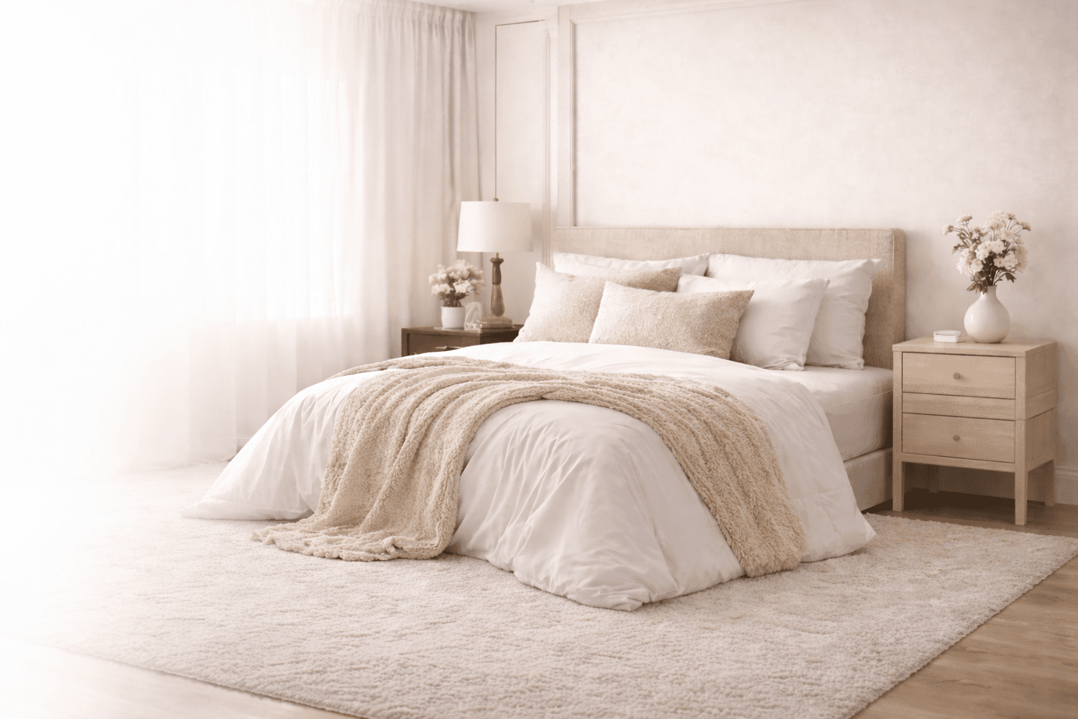 Habitación elegante con ropa de cama Sábanas & Edredones